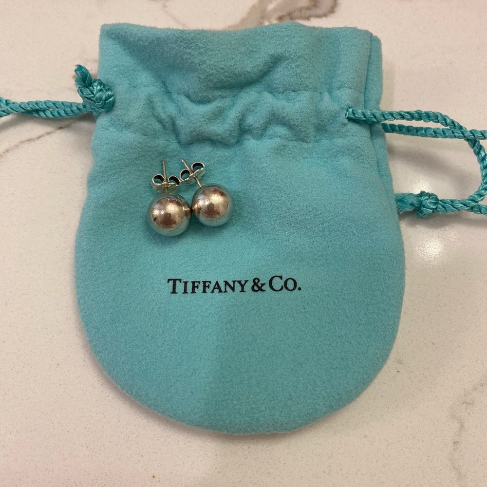 TIFFANY & CO.  Ball Earrings in Silver, 8 mm